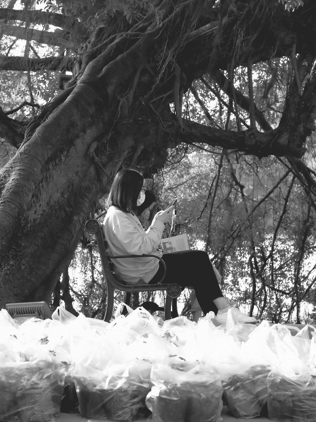 She Was Cursed and Banished, Now Claimed By The Lycan King! 19 girl sitting under tree 1