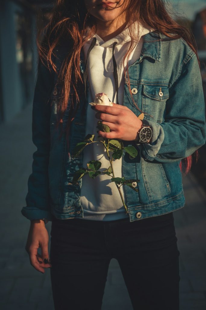 girl in denim jacket 1