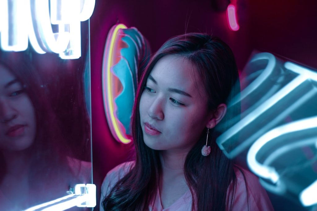 girl under neon lights 1