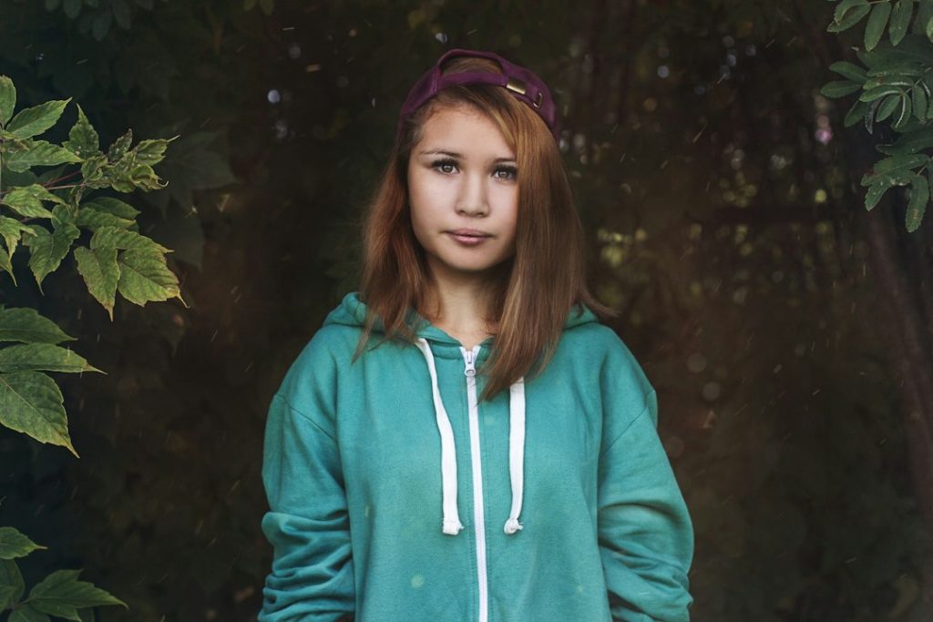redhead girl in green 2